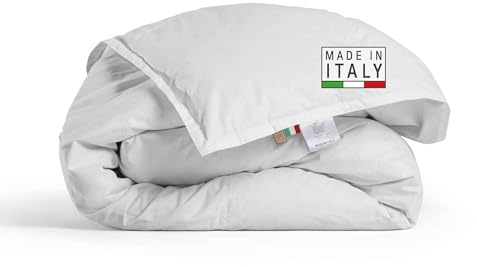 DREAMIN*101 - Piumone Matrimoniale Invernale in Piumino e Piume Certificato con Tessuto 100% Cotone Percalle - Trapunta Invernale Ipoallergenica e Traspirante, Piumino Matrimoniale Piuma d'Oca 250x205