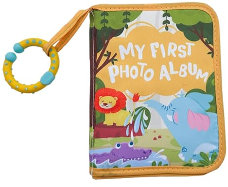 Album Foto Bebè - Primo Album Familiare Morbido per Bambini 10x15 cm,Diario Con Specchio Sicuro Motivo Leone Ideale Per Scrapbook Decorazione Casa Madre Viaggio E Baby Shower