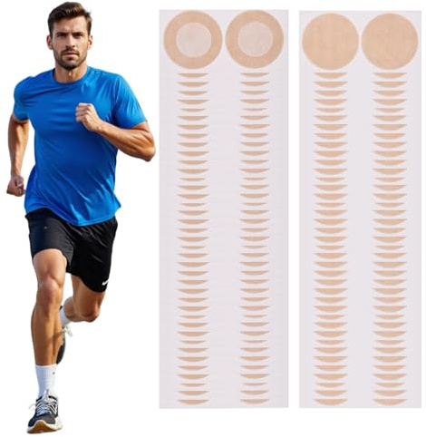 Lot de 160 Cache-Tétons pour Hommes, Résistants à la Transpiration, Anti-frottement, Protège-Mamelons, Autocollants et Imperméables, Anti-Frottement, pour Course à Pied, Marathon et Quotidi (A)