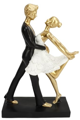 BSTCAR Romantiska Par Dancing Skulptur Resin Par Ballet Dancer Statue Dekorativa Samlarobjekt Figure Ornament (7130W - 01)