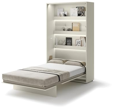 Homlando Lenart Schrankbett Bed Concept BC02 120x200 cm - Vertikal Schrankklappbett - Schrank mit integriertem Klappbett - Wandbett mit Lattenrost - Murphy Bed (Kaschmir)