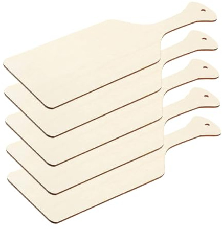YOSADIER 5pcs Mini Wooden Cutting Board Slices Unfinished Wood Chip DIY Graffiti Craft Shapes for Wedding Party Home Decoration Portable