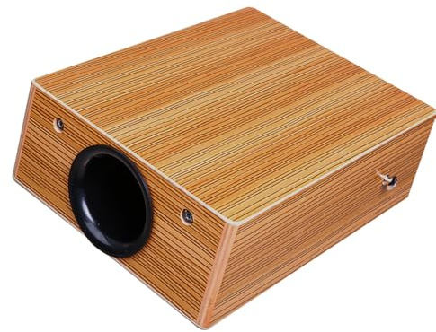 Walmeck Tambour Cajon en Bois avec Cordes, Sangle de Tambour et Sac de Transport, Tambour à Main de Voyage Portable pour Les Spectacles de Rue