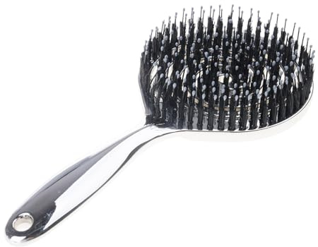 Ergonomische Galvanisierte Runde Haarbürste Sorgt Für Mehr Volumen Minimiert Hitzeeinwirkung Breite Zähne Massageborsten Sanfte Kopfhaut Massagebürste Mit Naturborsten
