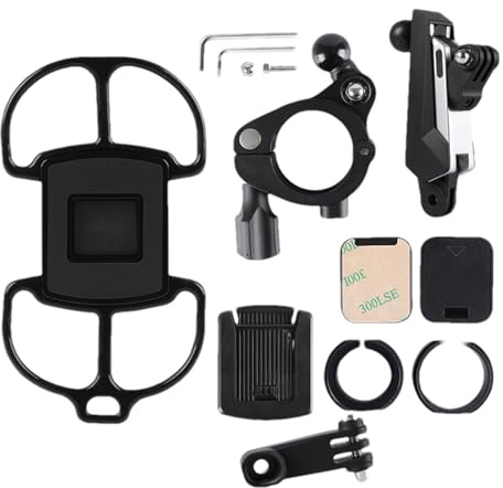 Zestivra Supporto per smartphone da bicicletta, universale, regolabile, per mountain bike, per navigazione, GPS, registrazione video, videochiamate, guida