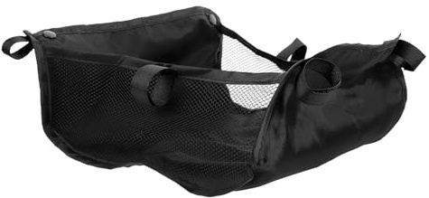 MOBUTOFU Organizer per Passeggino Borsa da Appendere Oxford Nero, Cestino Portaoggetti Pieghevole Ampio Spazio Sotto Passeggino, Deposito Stabile per Bottiglie e Accessori
