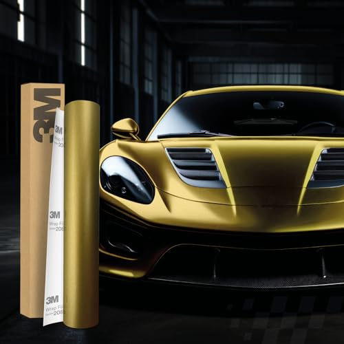 3M 2080 Car Wrapping Folie 30x152cm Selbstklebende Autofolie für Auto Motorrad Boot 3D Lackschutzfolie mit Luftkanälen zum Folieren (SP264 Satin Flip Gold Aurora)