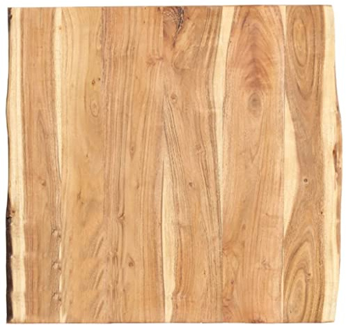 RCODSSK Tavolo in legno massello di acacia 58 x (50-60) x 3,8 cm – Robusto tavolo in legno di acacia con bordo naturale per cucina, soggiorno e ufficio