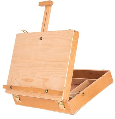 Kunst Malkoffer aus Holz, verstellbare Staffelei Box, faltbares Design und Aufbewahrung mit mehreren Fächern für Künstler, Studenten, Malkoffer