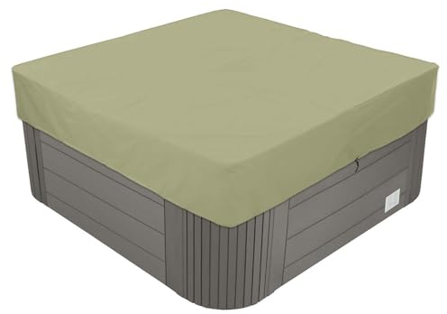 Utomhus vattentätt badtunna skydd 210D Oxfordtyg UV- och vindskydd 207 x 207 x 30 cm hållbart spaskydd för alla väder kraftigt utomhusjacuzzi-skydd