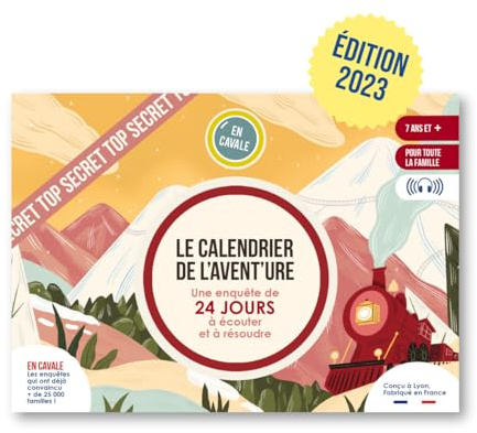 LE CALENDRIER DE L'AVENT'URE - A BORD DU TRAIN - edition 2023 - calendrier de l'avent ludique - idéal en famille - dès 6 ans - jeu de société -Édition En Cavale