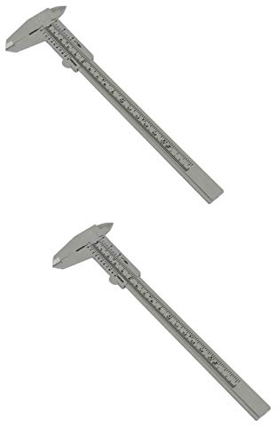 2x Analog 0-150mm Messschieber, Schieblehre, Messlehre, Kunststoff-Schieblehre, Caliper mit Tiefenmaß