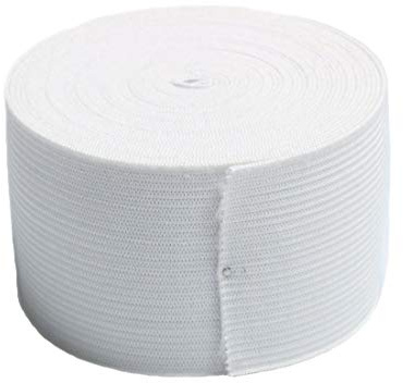 Bandas elásticas de punto blanco de 5 cm, cintura elástica ancha y pesada, 5 yardas