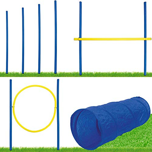 Schecker Dog Agility Set S/M für kleine bis mittelgroße Hunde mit vielen Aufbauvarianten und Aufbewahrungstasche'