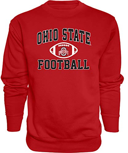 The Blue Brand NCAA Ohio State Buckeyes Herren-Sweatshirt, Rundhalsausschnitt, Team-Farbe, Fußball, Ohio State Buckeyes Rot, Größe XXL