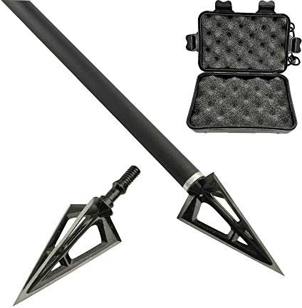 SHARROW 12 pcs Pfeilspitzen 95 Grains Jagdspitzen Arrow Broadheads Jagdpfeilspitzen für Carbonpfeile, Armbrust, Alupfeile und Fiberglaspfeile beim Bogenschießen Bogensport (12 PCS Broadheads+1 Box)