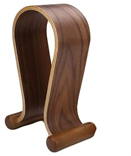 HNGM Headphone stand Classic Wooden Headphone Headset Stand Earphone Holder Walnut Hanger Headset Display for All Headphone Size (Color : Walnut)