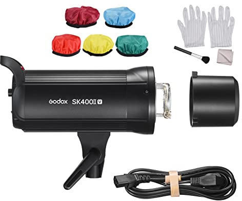 Godox SK400II-V Flash de Studio amélioré 400 WS Puissance 5600 ± 200 K Lumière stroboscopique intégrée 2.4G Système X sans Fil avec Lampe de modélisation LED Bowens Mount Photographie Flashes