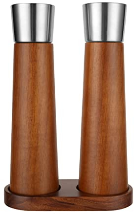 Salz- und Pfeffermühle Aus Holz mit Sockel Manuelle Gewürzmühle Shaker 22,5 Cm Handgewürzmühle Küche Kochen Grillwerkzeuge