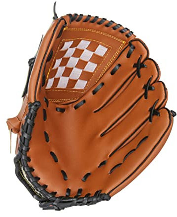 Toddmomy Thicken Pu and Pvc Baseball Glove for Sports and Training with Flexible and Comfortable Using Experience, Brown Infield Pitcher Glove Suitable for Men and Children Random Color
