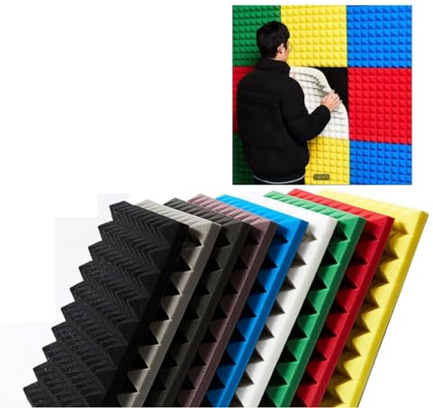 Akustikschaumstoff, Akustisch Wandpaneele 10er-Pack 5 Cm Dick Mit Rückenkleber Schalldichtes Panel Schallabsorbierend Lärmminderung Panels For Büro Tür Wände ( Farbe : Weiß , Größe : 50x50x5cm )