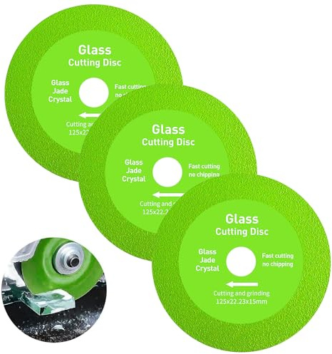 OneNine Disco di taglio in vetro, diametro 22,23 mm, taglio rapido e preciso, lame per piastrelle, vetro granito e porcellana per smerigliatrice angolare