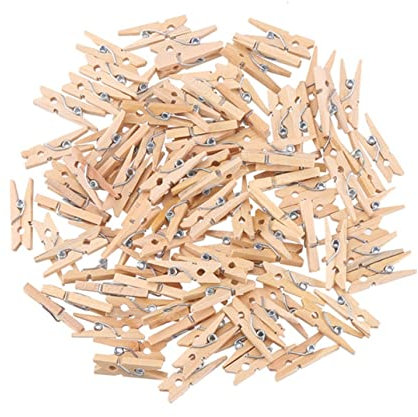 MAGICLULU 250 Stück Wäscheklammern Klammern aus Fotopapier Holzklammern hölzern Holzclip Bambus