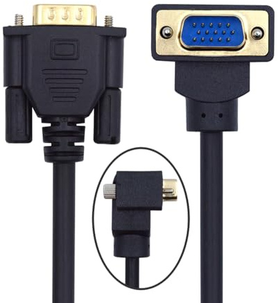 xiwai 90 Grad VGA-RGB-Kabel, abgewinkelter Stecker auf gerader Stecker, Verlängerungskabel 3COAX + 6C für Computer-Monitor, Projektor, 1 m