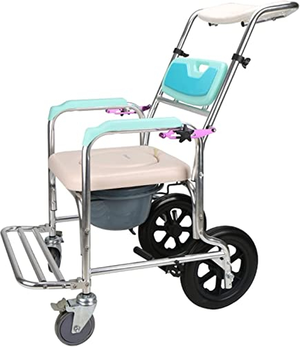 CAFIEDR Toilettenstuhl, Toilettenstuhl, Rollstuhl, Dusche, Transportstuhl, Badezimmer, Badewannenhocker, verstellbarer Rückenlehnenwinkel, Shampoo, Badezimmer, Toilettenstuhl, Waschrollstuhl, Sitz