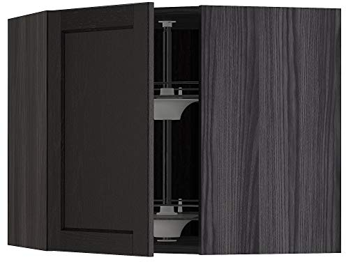 METOD Eckhängeschrank mit Karussell, 68x60 cm, Schwarz/Lerhyttan Schwarz gebeizt