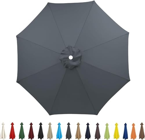 Yoeoefuo 2m 2.7m 3m Universal Sonnenschirm Ersatzbezug 6/8 Streben Ersatz Baldachin Für Gartensonnenschirm Wasserdicht Ampelschirm Abdeckung Uv Schutz Marktschirm Überzug Terrassenschirm Ersatztuch