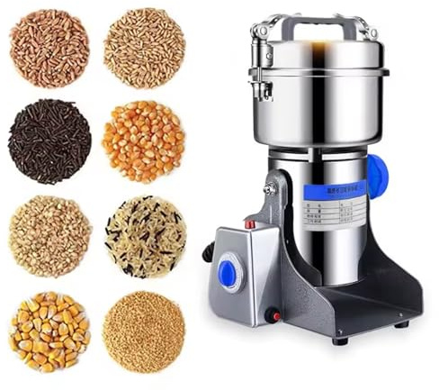FfiMe 450g Electric Grain Grinder, 70-300 Mesh Herb Spice Grinder, 2200W Stainless Steel Commercial Motor with Overload Protection for Herbs, Spices, Nuts, Grains