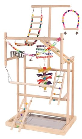 Baoblaze Papageienspielplatz, Papageienspielständer mit Leiterzubehör, Vogel-Fitnessstudio, Sittich, Vogelspielständer für Sittich, Papagei, Wellensittich,