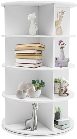 LENDISIY Drehbares Schuhregal, Bücherregal Drehregal 360° Multifunktionales Lagerregal Büroregal Dekoregal Freistehendes Schuhregal Schuh-Organizer