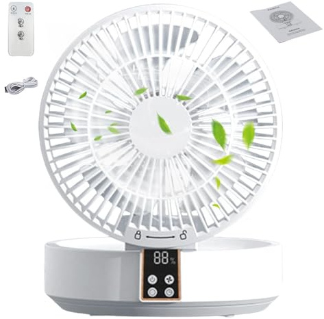 Ventilatore da scrivania a parete - Ventilatore personale da tavolo silenzioso, ventilatori personali compatti ricaricabili | Circolatore d'aria di tipo C con design a risparmio energetico e contr