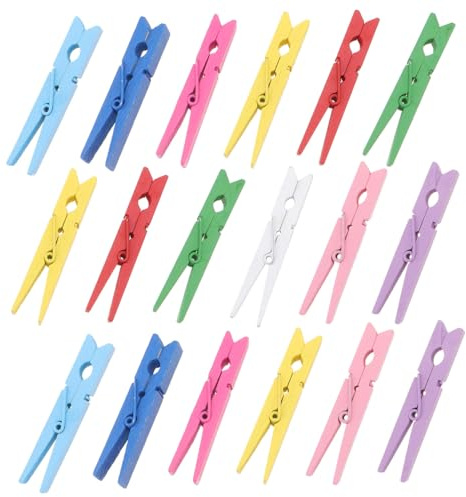 ABOOFAN Mollette in Legno 40 Pezzi da 7,2cm per Bucato, Leggere e Resistenti Molla per Fissaggio Sicuro di Vestiti Delicati Colore Casuale