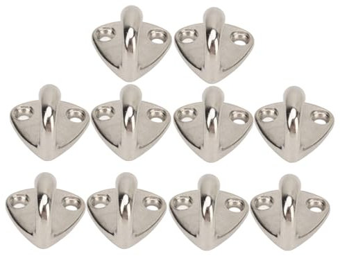 Tomvorks Edelstahl -Marinehaken | 10 Pack 316 Kleidermantel -Pad -Augenhaken für Bootshardware | Bequem für Hängende Kleidung, Mäntel oder Kotflügel