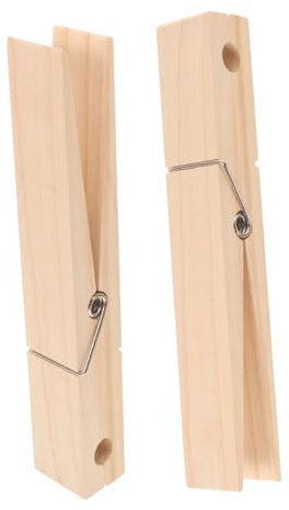 KITANDOVE 2pcs Giant Wooden Clothespins for Towel Hanging Farmhouse Style Jumbo Clips for Bathroom Laundry Room and Decorative Towel Holder and Crafts