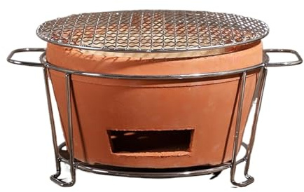 Barbecue au charbon de bois, poêle à charbon d'argile, poêle à barbecue multifonctionnel en poterie, gril en céramique portable, barbecue de table for la maison, le pique-nique, le camping, la prépara