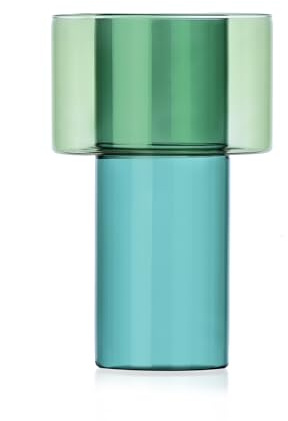 Ichendorf Milano Vase A, collection Boreale, H20,5 cm, pétrole - vert, verre borosilicate, fait à la main