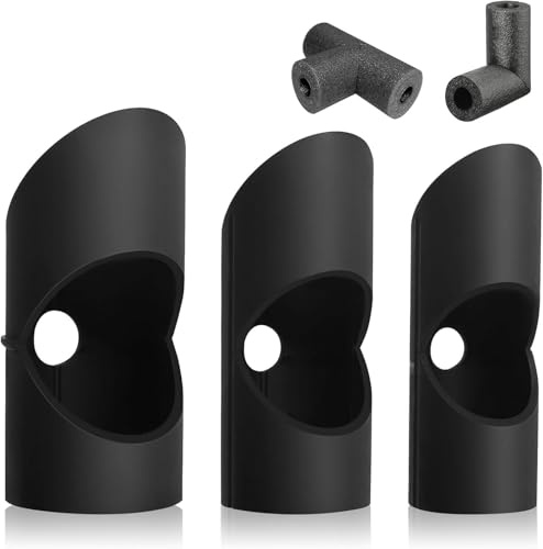 3 Stück Rohrisolierung Schablone,Schaumstoff Rohrschneider Werkzeugsatz Geeignet für Werkzeuge mit Gummihaltern zur Isolierung von Kupferrohren mit 15 mm, 22 mm und 28 mm Durchmesser (schwarz)