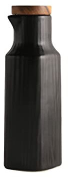 NEBE Oil Dispenser Oil Dispenser Bottle Ceramic Olive Oil Bottle Soy Sauce Or Vinegar Sauce Kitchen Condiment Dispenser With Wine Pourer (13.5 Oz) Oil Bottle(Black)