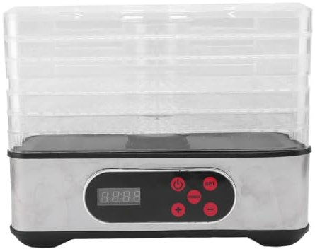Fruites Deshidratón de Verduras, Máquina de Deshidratador Eléctrico de 350 W con Temporizador Ajustable y Control de Temperatura para Hierbas de Cecina Carnes Alimentos y