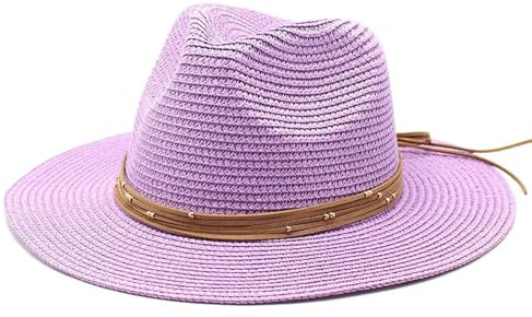 AAIXXIZAO Fedora Trilby Filzhut Hut Große Größe Strohhut Strand Sonnenhut Outdoor Party Panama 59-61Cm Helllila