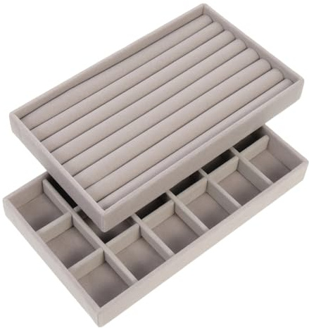 FOMIYES 2pezzi Vassoio Espositivo Per Impilabile Organizer Per Orecchini Custodia Per Orecchini Contenitore Per