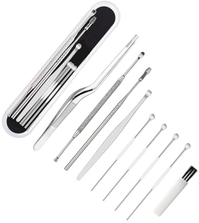 SOPOTUTU 8stücke Ohrenschmalz-entferner-set Aus Edelstahl Ohrenschmalz-reiniger-tool Ohrreinigungspinzette Mit Aufbewahrungsbox Für Sichere Und Einfache Anwendung