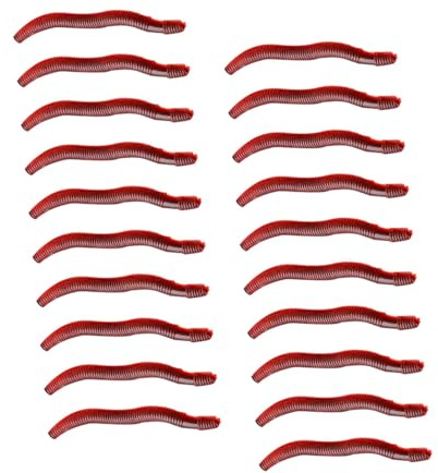 Healifty 150 pièces Leurres Souples Ver Artificiel Rouge pour Eau Douce et Salée Appâts Réalistes pour Truite et Carnassiers Kit de Leurres Bioniques