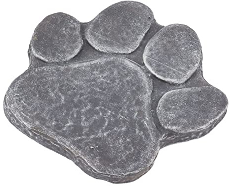 Tangxi Pet Memorial Garden Stone Engraved Dog Footprint Monument for Broken Hearts, Flower Bed (Rock Grey)