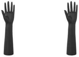 Juego de 2 maniquíes femeninos negros para uso comercial, proyectos de bricolaje, guantes, soporte de exhibición para mano izquierda