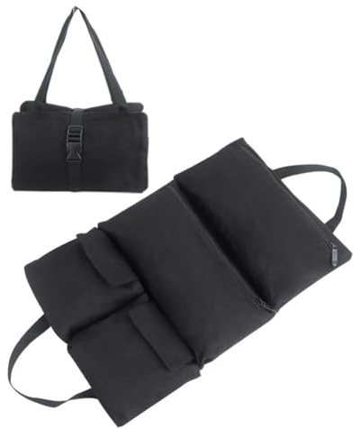 Opatiny Sac à outils enroulable avec 5 poches zippées, organiseur d'outils en toile imperméable pour petits outils, tournevis, douilles, jauges de pneus, rangement portable pour outils de bricolage